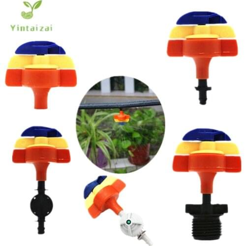 360Degree Rotary Sprinkler With Connector Hanging Micro Sprayer Atomized Spray Irrigation Gardening Micro Drip Fittings Watering