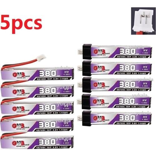 GAONENG GNB 1S 3.8V 380mAh 60C PH2.0 Plug 4.35V Lipo Upgrade Battery for UK65 US65 Happymodel Mobula7 Snapper BetaFPV 65S Drones