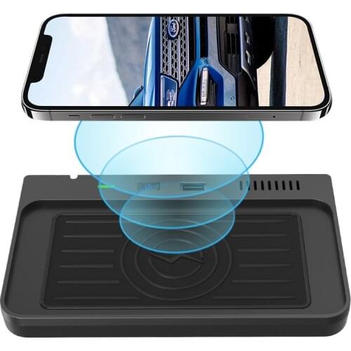 Car Wireless Charger Qi Wireless Charging Pad in Car for iPhone 12 Huawei Samsung Xiaomi For Ford Explorer 2020 2021