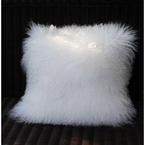 Free Shipping CX-D-04 Fashion Mongolia Lamb Fur Cushion Cover Long Fur Decorative Pillowcases~ DROP SHIPPING