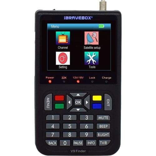 LCD Digital V9 Satellite Finder Signal Meter HD MPEG-2/MPEG-4 H.265 DVB-S/S2 FTA 3000mA