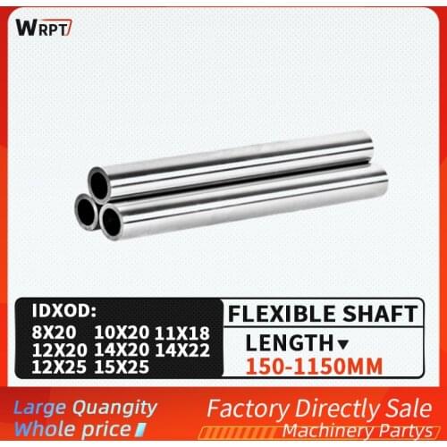 2PCS 18MM/20MM/22MM/25MM cylindrical hollow optical axis linear chrome-plated flexible shaft guide rail, L = 150mm-1150mm