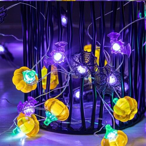 Halloween String Light 3 Meter 40 LED Pumpkin Light Bat String Lights for Indoor/Outdoor Halloween Party Decor Light QJY99