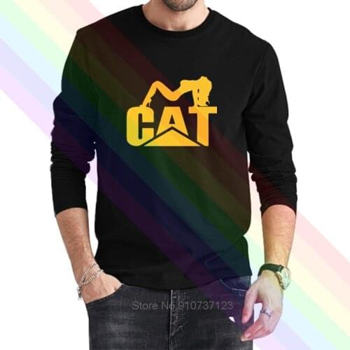 Caterpillar Sexy Girl Logo Classic Black T-Shirt 2021 Newest Summer Mens Long Sleeve Popular Tees Shirt Tops Novel Unisex