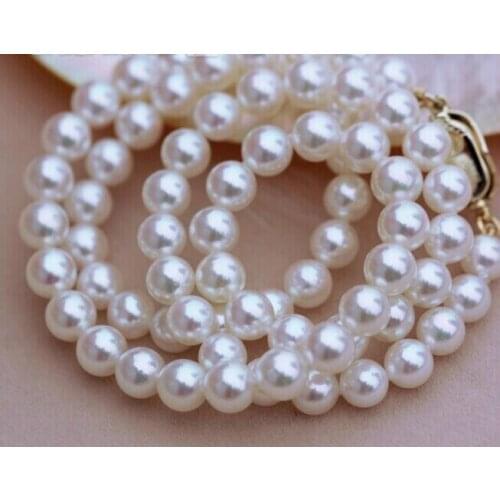 Classic 11-12m freshwater white pearl necklace 18inch 925s