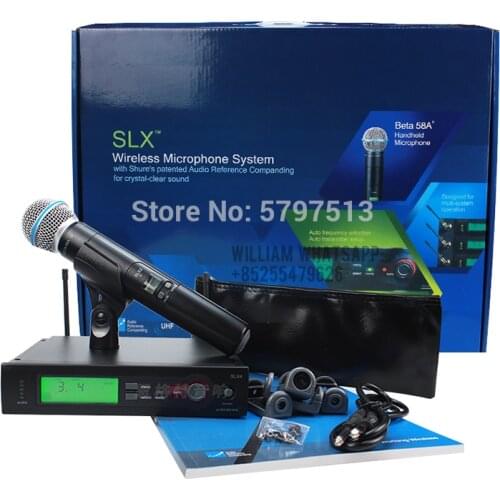 Best Selling SLX4 SLX24/BETA58 SLX24/S'M58 Wireless UHF Microphone Mic System for shure slx4 slx24 wireless microphone