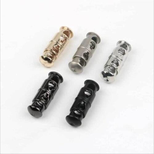 Metal Elastic Adjuster Buckle Stoppers Cord Locks Toggle Claps Buckle Sportswear Shoelace Bag Accessories 30pcs