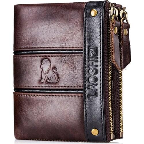 Men wallet Genuine leather fashion wallet male short money bag coin purse casual leather high quality