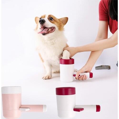 Pet dog paw cleaner cup 360 soft silicone foot washer clean dog paws one click manual quick feet wash cleaner Small Medium dogs