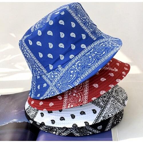 New Unisex Pattern Cotton Bucket Hat Men Women Cotton Double-Sided Sun Cap Summer Panama Fashion Fold Sun Fishing Fisherman Hats