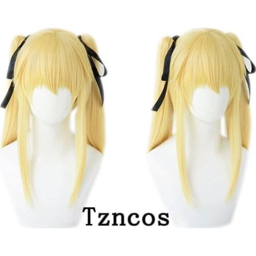 Tzncos Lolita Yellow Straight Party with Two Clip with hair band Cosplay Wig Heat Resistant Synthetic Hair