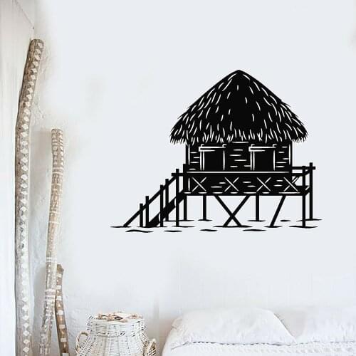 Beach House Wall Stickers Ocean Water Sea Style Relax Vinyl Romantic Wall Decal Living Room Bedroom Decoration Accessories Z180