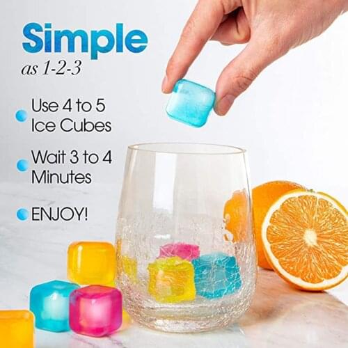 10pcs Multicolour Plastic Reusable Ice Cubes Non Diluting Square Ice Stone Picnic Party Keep Drink Cool Physical Cooling Tool