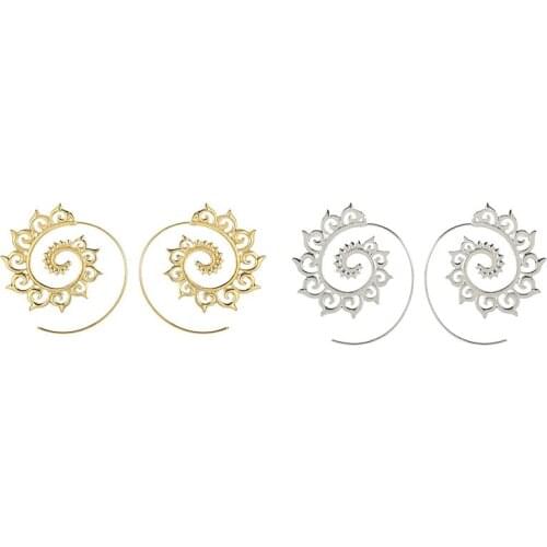 LosoDo earrings for women 2021 new style European and American fashion Individuality Circle Spiral earrings fashion jewelry