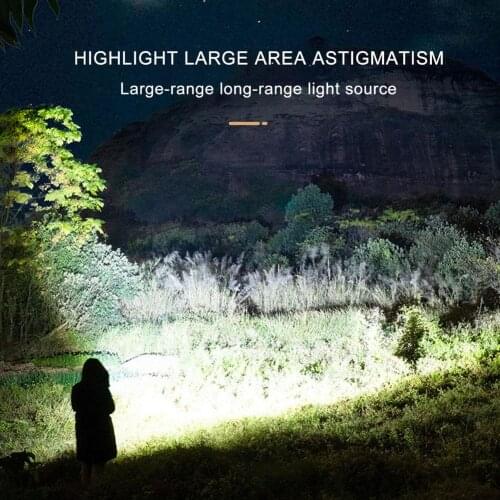 Led Flashlight Ultra Bright Waterproof Torch T6 Lamp Beads 3 Modes Tactiacl Flashlight For Hunting Use 6-8h 1200 Lumens