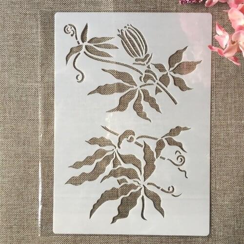 A4 29cm Leaves Bud DIY Layering Stencils Wall Painting Scrapbook Coloring Embossing Album Decorative Template