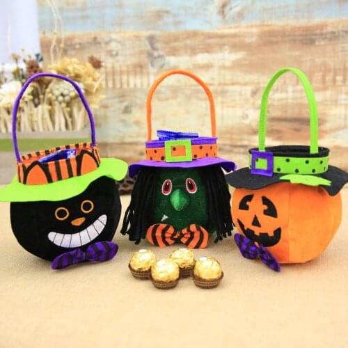Halloween Decorations Childrens Candy Begging Sugar Gift Bag Round Tote Bag Ghost Festival