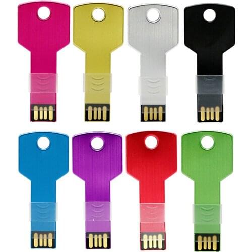 Pen Drive Mini Metal Key USB Flash Drive 4GB 8GB 16GB 32GB 64GB Aluminium Key USB Memory Stick 128GB 256GB Pendrive 10pcs/a lot