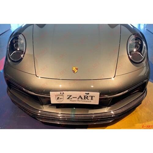 Z-ART for 911 carbon fiber front lip for 992 carbon fiber front spoiler for 911 2020 carbon fiber front chin for 992