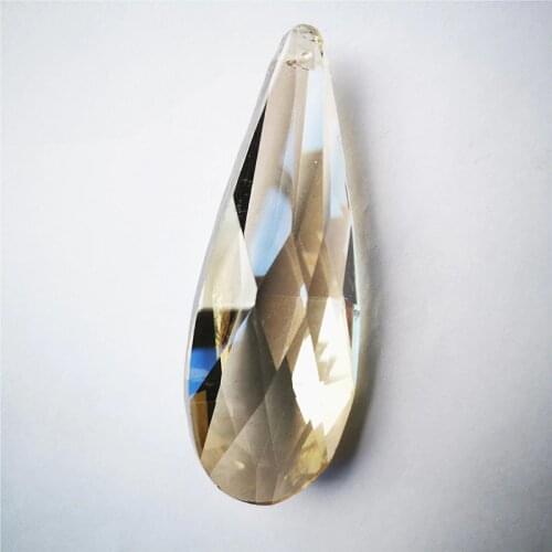 Top Quality (Free Rings) 6pcs 118mm Faceted Cognac Color Crystal Glass Chandelier Parts DIY Suncatchers Curtains Accessories