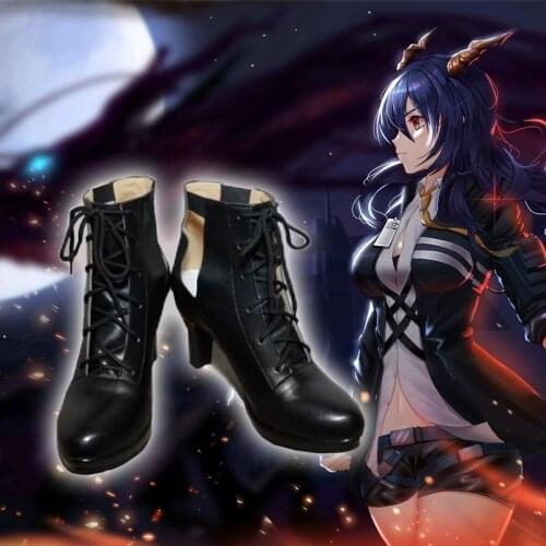 Game Arknights Chen Winter Black Shoes Cosplay Long Boots Leather Custom Made For Party Christmas Halloween