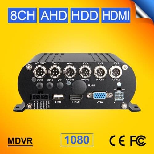 AHD 8CH Hard Disk Mobile DVR , H.264 Car DVR ,Cycle Recording MDVR,G-Sensor, Bus DVR ,Support 2T Hard Disk I/O