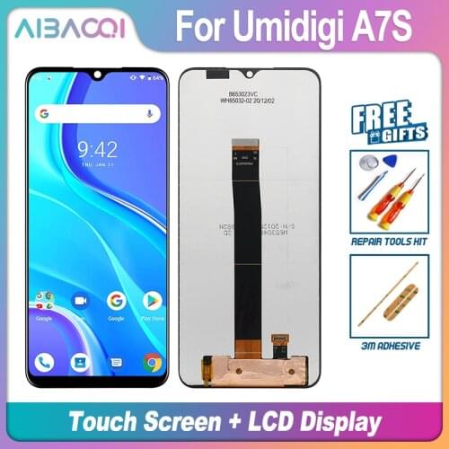 AiBaoQi Brand New 6.53 Inch Touch Screen+1600x720 LCD Display Assembly Replacement For UMI Umidigi A7S Android 10 Phone
