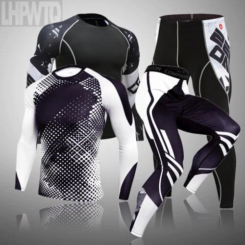 Brand clothing Running Compression Mens Sport Suits Quick Dry Running sets t-shirt Sports Joggers Gym Fitness Tracksuits