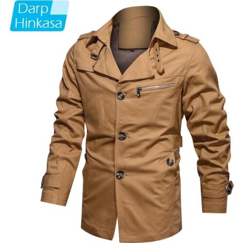 DARPHINKASA Autumn Jacket Men Fashion Jacket Men Casual Wear Wild Coat Jacket Solid Color Windbreaker Men Plus Size
