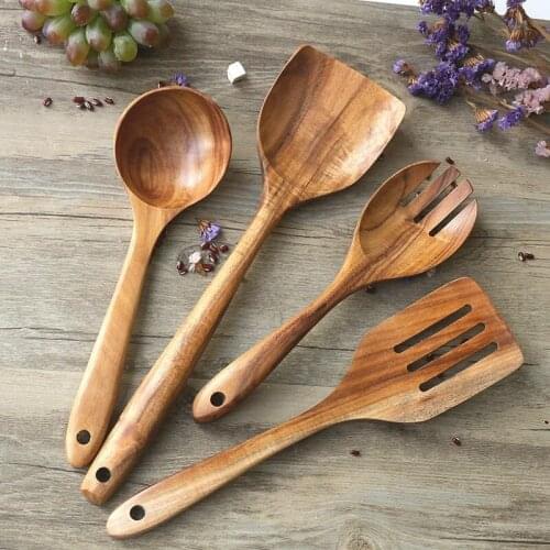 Wooden Soup Spoons for Eating with Wood Utensils Set for Cooking Wooden Spoons,Eating Mixing Stirring,Long Handle Spoon