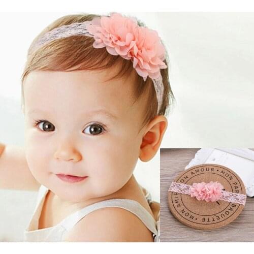 1pcs Baby lace floral headband cute Flower Children Elastic Lace Headband Hair haarband girl adornos para el pelo