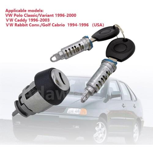 For Volkswagen Polo Classic/Variant Caddy Rabbit Conv./Golf Cabrio Door handle lock core + ignition lock core package 1set