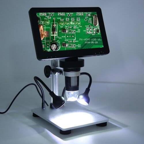 DM9 12MP 7in High Definition Video Microscope 1200X ABS Industrial Electronic Digital Microscope For PCB Mobile Phone Repairing