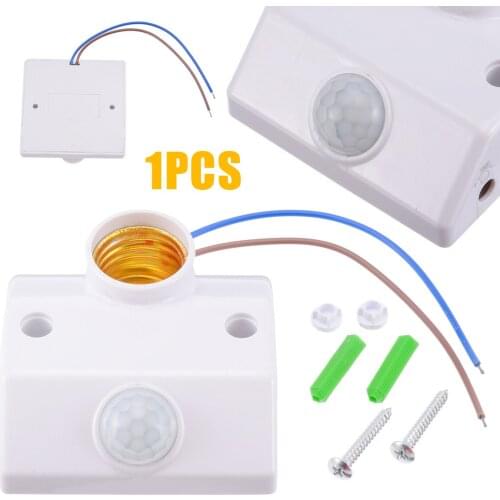 E27 PIR Infrared Motion Sensor LED Light Lamp Holder Control Switch with Screws For Corridor Toilet Basement Garage