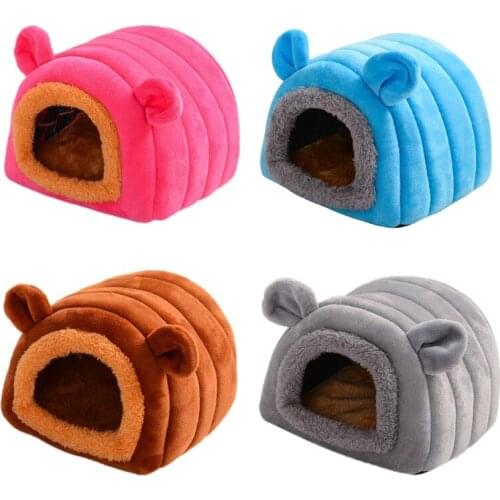 Hamster Tent Winter Warm Sugar Glider Cage Sleeping Bed House Cave for Guinea Pigs Small Animals Hedgehog Hideout Habitat Nest