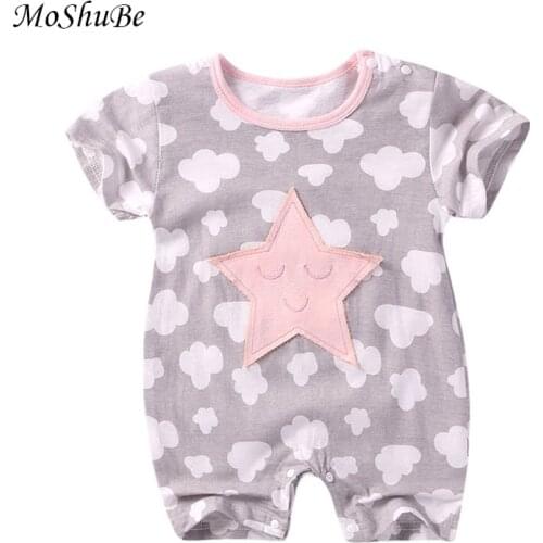2019 Summer Unisex Rompers Cute Short Sleeved Girls Boy Clothes Baby Jumpsuit Cotton Newborn Jumpsuit Baby Pajama