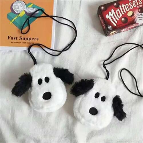 Wallets Ins Pocket Dog Wallets Cute Plush Packet Headset Mini Economic Simple Bus Card Wear Resistant and Durable Wallets