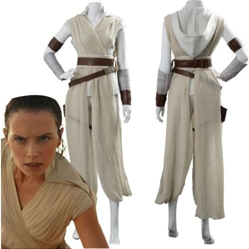 Star Rey Wars Cosplay Costume Skywalker Rey Costume Adult Jedi Robe Dress Outfit For Halloween Carnival
