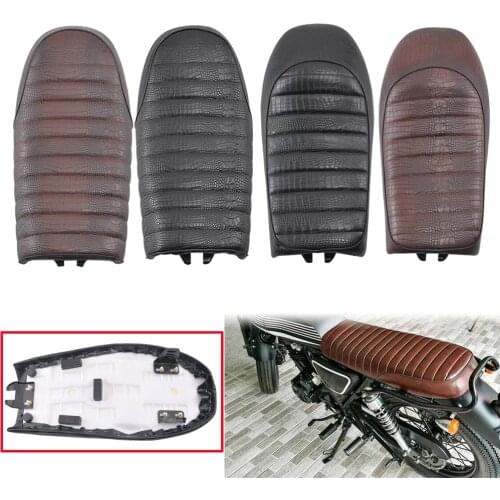 Motorcycle Vintage Cafe Racer Seat Flat Pan Retro Saddle For Harley Honda CB CL350 Scramble Modern Classic Tracker