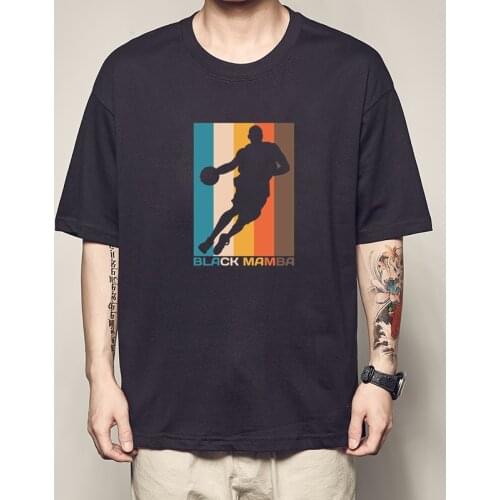 Kobe 2021 Bryant Character T-Shirt Men Clothes Short Sleeve Printed Tee Shirt Black Mamba 24 Jersey 100 Cotton Tshirt Man 1682