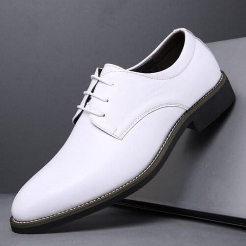 Man Shoes 2021 New white Business Office Style Comfy Fashion Shoes Men Casual Classic Brand Designer Luxury Leather Men Shoes