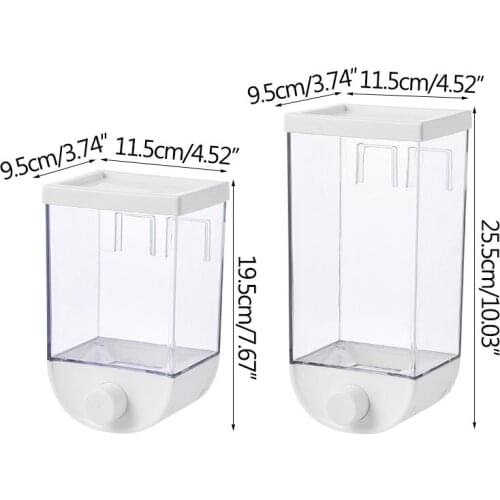 Wall-Mounted Storage Box Push-Type Food Storage Tank Transparent Visible Kitchen Storage Container Cereal Dispenser