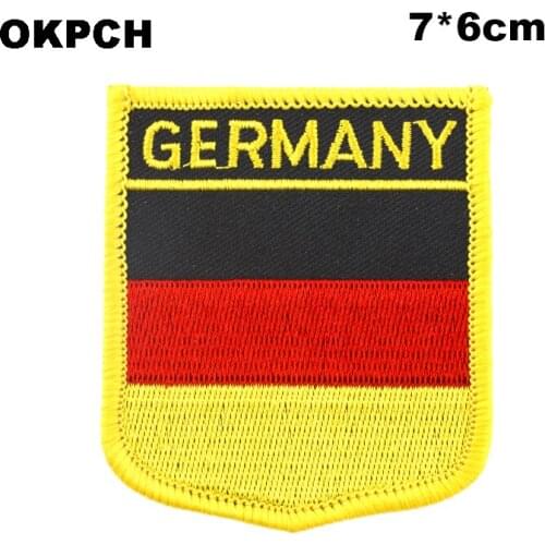 Germany Shield Shape Flag patches embroidered flag patches national flag patches for Cothing DIY Decoration PT0049-S