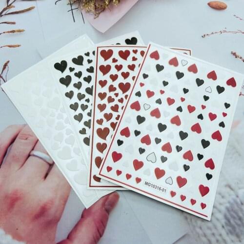 Fashion New Arrive Outside Party Gifts for Women Girls Nail Stickers Heart& Peach Japanese Style DIY Glue Nail Decals Manicure