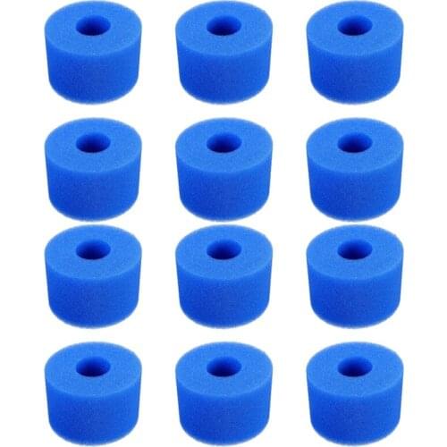 New 12PCS Swimming Pool Foam Sponge for Intex S1 Reusable Washable Biofoam Cleaner Pool Foam Swimming Accessorie