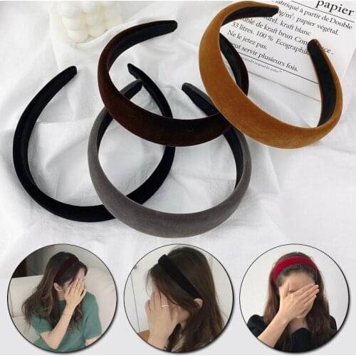Fashion Women Hairband Solid Velvet Headband Ladies Vintage knit Hair Bands Hair Hoop Headwear Winter Hair Accessories