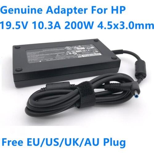 Genuine 19.5V 10.3A 200W 4.5x3.0mm TPN-CA03 TPN-DA10 AC Adapter For HP Laptop Charger ZBOOK 17 G5 G4 G3 OMEN 4 5 6 15-DC0124TX