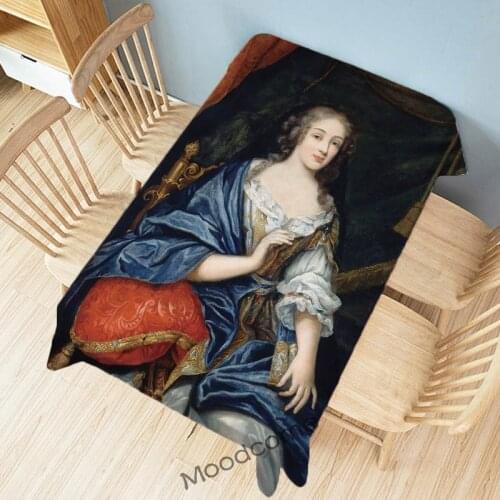 Rococo Baroque European Royal Court Famous Oil Painting Duchess Lady Princess Queen Elegant Woman Wall Tapestry Desk Table Cloth