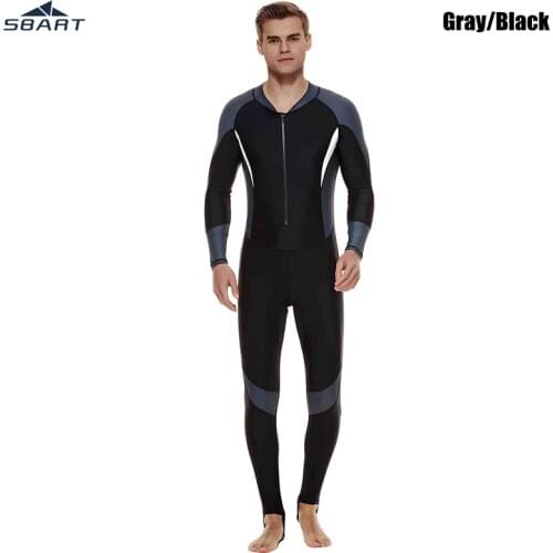 SBART Men Rash Guards Swimsuit Diving Full Body Lycra dry Zipper Surfing Suit long sleeved one piece clothes Surfing Wetsuit