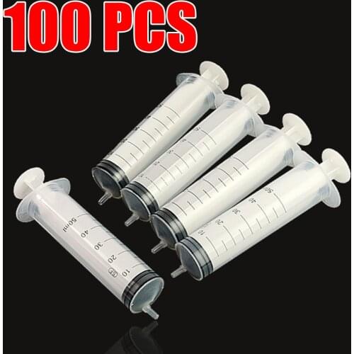100PC 50ML Measuring Syringe Plastic Syringe Inject Ink Cartridge Measuring Nutrient Hydroponics And Accurately Measured